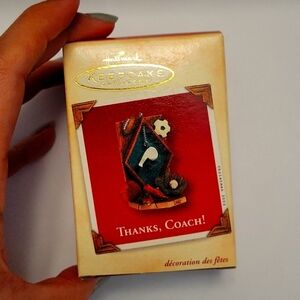 NIB Hallmark Keepsake Ornament "Thanks, Coach!" Christmas 2002